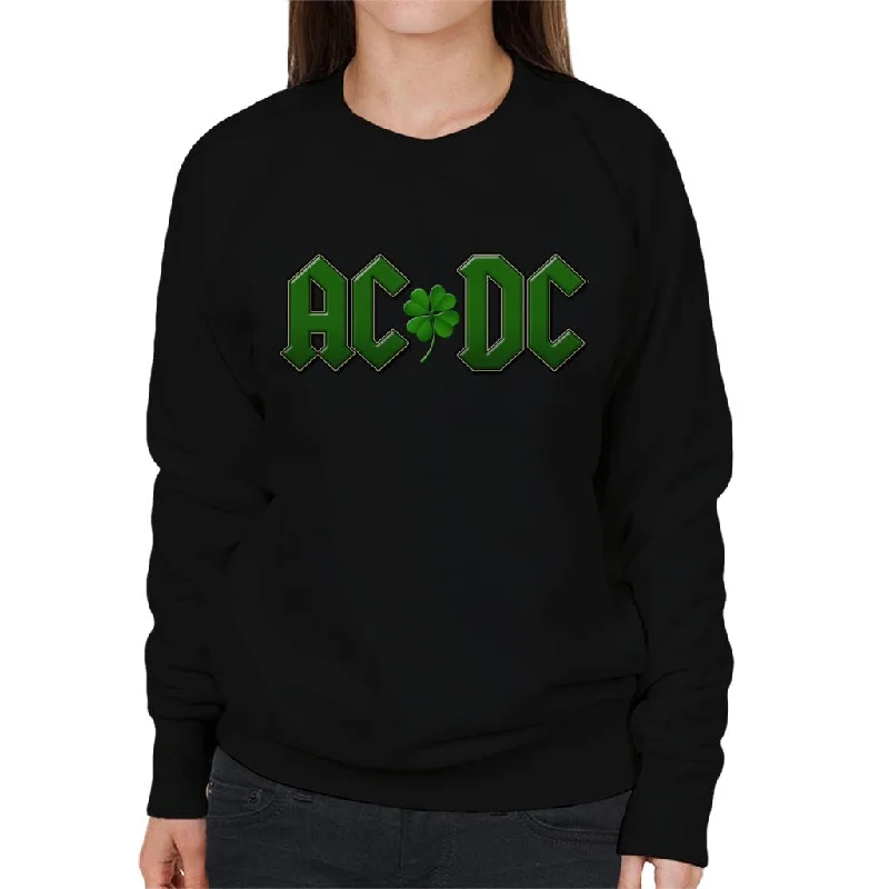 ACDC St Patricks Day Logo Women's Sweatshirt Hoodie with Pocket Utility Practical