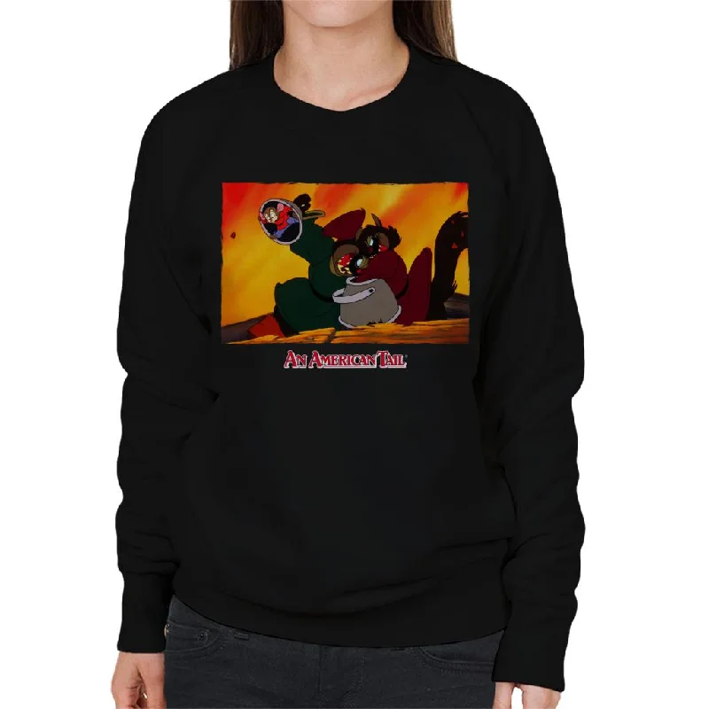 An American Tail Fievel Hides From Cossack Cats Women's Sweatshirt Hoodie with Bell Sleeves Flared Feminine An American Tail Fievel Hides From Cossack Cats Women's Sweatshirt Hoodie with Bell Sleeves Flared Feminine