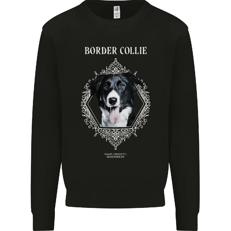 A Decorative Border Collie Mens Sweatshirt Jumper Hoodie with Crew Neck Simple Timeless A Decorative Border Collie Mens Sweatshirt Jumper Hoodie with Crew Neck Simple Timeless