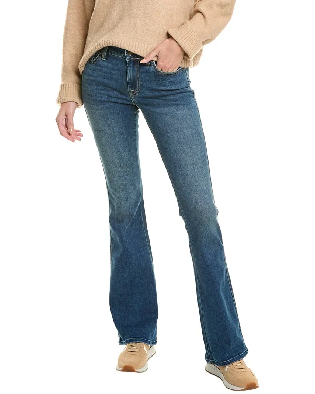 7 For All Mankind A Pocket Authentic Blue Malimo Flare Jean Trendy Button-Up High-Waist Jeans 7 For All Mankind A Pocket Authentic Blue Malimo Flare Jean Trendy Button-Up High-Waist Jeans