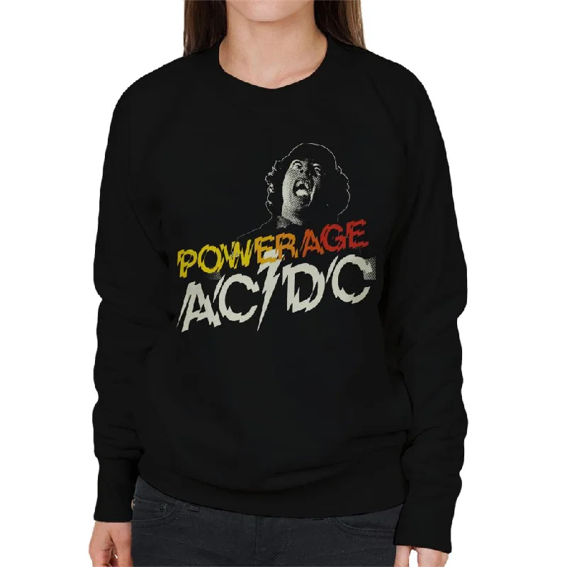 AC/DC Powerage Women's Sweatshirt Hoodie with Side Slits Relaxed Casual