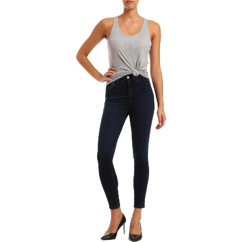 Scarlett Womens High Rise Ankle Skinny Jeans Stylish High-Waist Skinny Denim