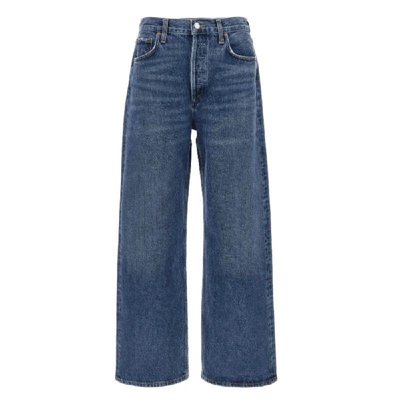 AGOLDE Women's Low Slung Baggy Jeans, Essence Trendy Low-Rise Slim Jeans