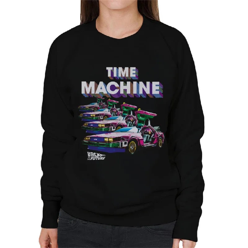 Back to the Future Time Machine Delorean Fade Women's Sweatshirt Hoodie Jacket Zipper Layering