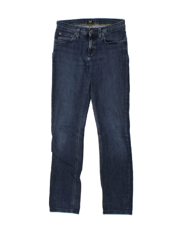 LEE Womens Jade Slim Jeans W28 L30 Navy Blue Cotton Trendy Low-Rise Slim Jeans