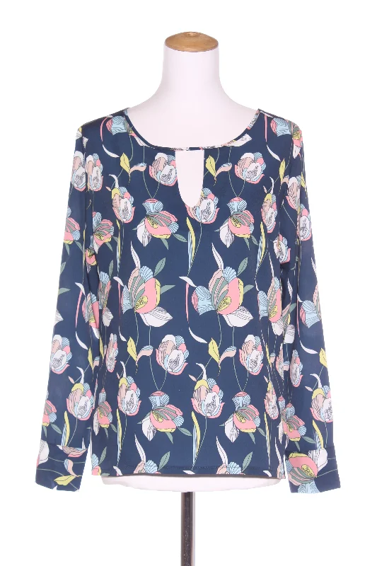 WHITE CHALK (BN) NZ - Retro floral print blouse! 12 Backless Summer Blouse