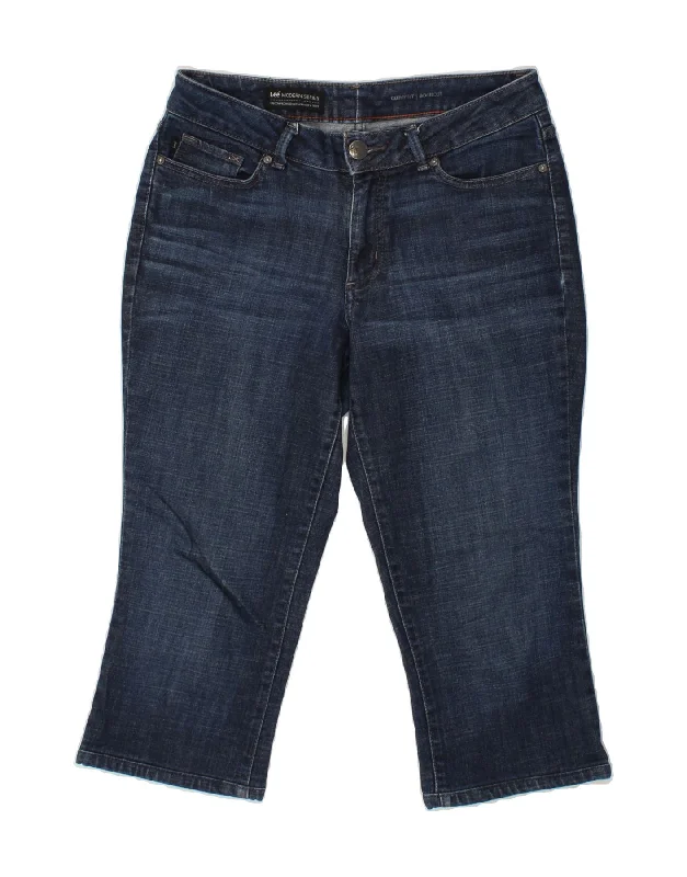 LEE Womens Curvy Fit Capri Jeans W30 L21  Navy Blue Fashionable Relaxed Fit Denim