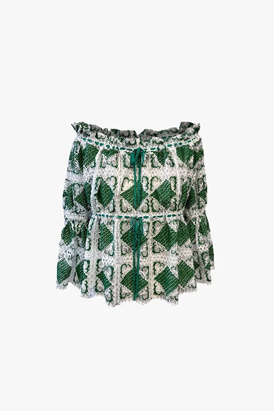 Lattice Lace Blouse Elegant Lace Blouse