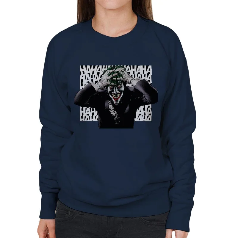 Batman Halloween Joker Hahaha Women's Sweatshirt Hoodie with Applique Textured Unique