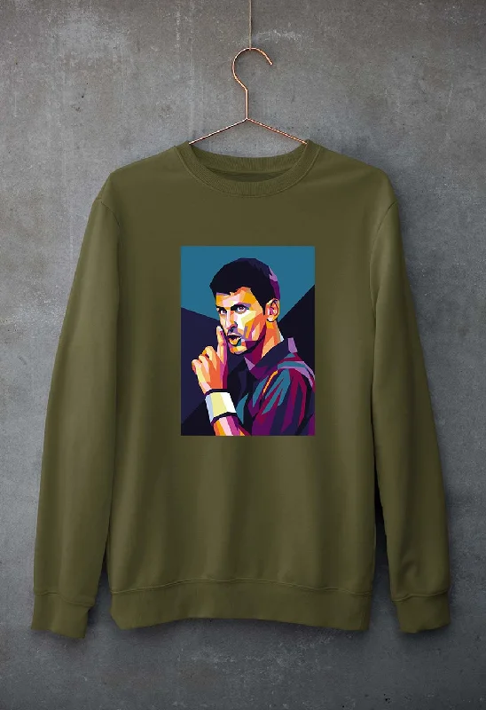 Novak Djokovic Tennis Unisex Sweatshirt for Men/Women Hoodie with Hem Elastic Stretchable Comfortable
