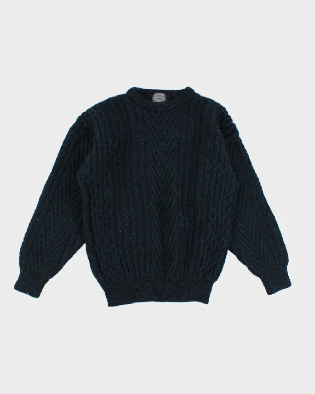 Vintage 80s/90s Chunky Wool Jumper - L Ribbed Striped Patterned