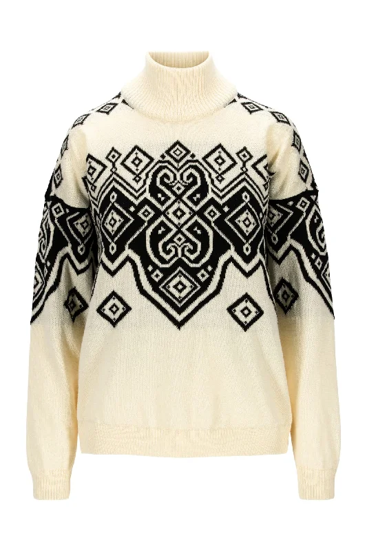 Women's Falun Norwegian Wool Sweater Houndstooth Herringbone Solid