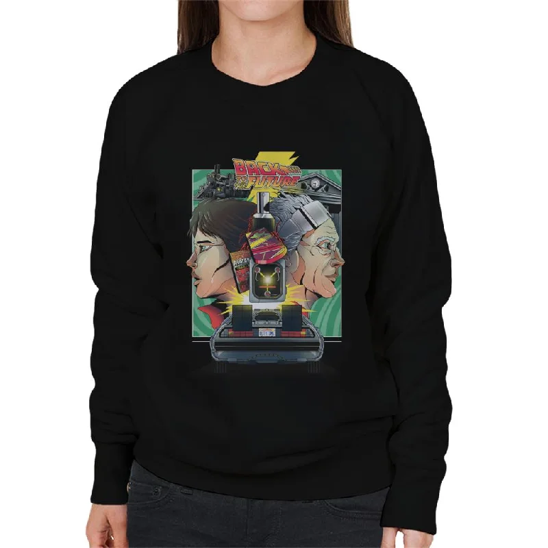 Back to the Future Doc Vs Marty Women's Sweatshirt Hoodie with Fur Luxurious Winter