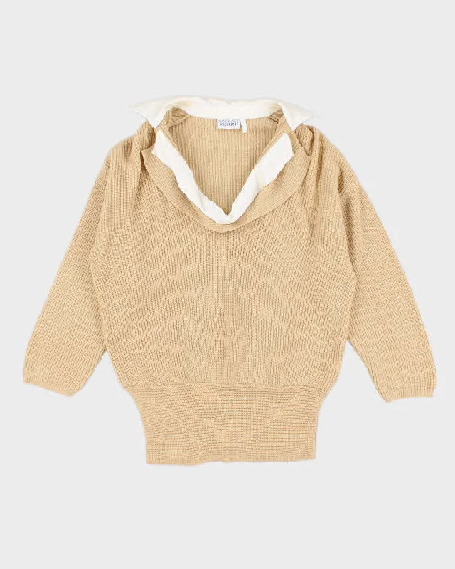Vintage 80s Gianfranco Ferre Wool Jumper - M Welt Pockets Slit Pockets Flap Pockets