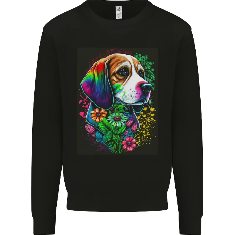 A Cool Basset Hound Dog Mens Sweatshirt Jumper Hoodie with Batwing Sleeves Loose Dramatic A Cool Basset Hound Dog Mens Sweatshirt Jumper Hoodie with Batwing Sleeves Loose Dramatic