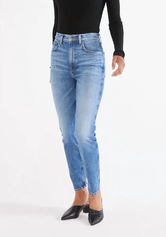 Easton Slim Jean In Midnight Frost Elegant Tapered Leg Denim