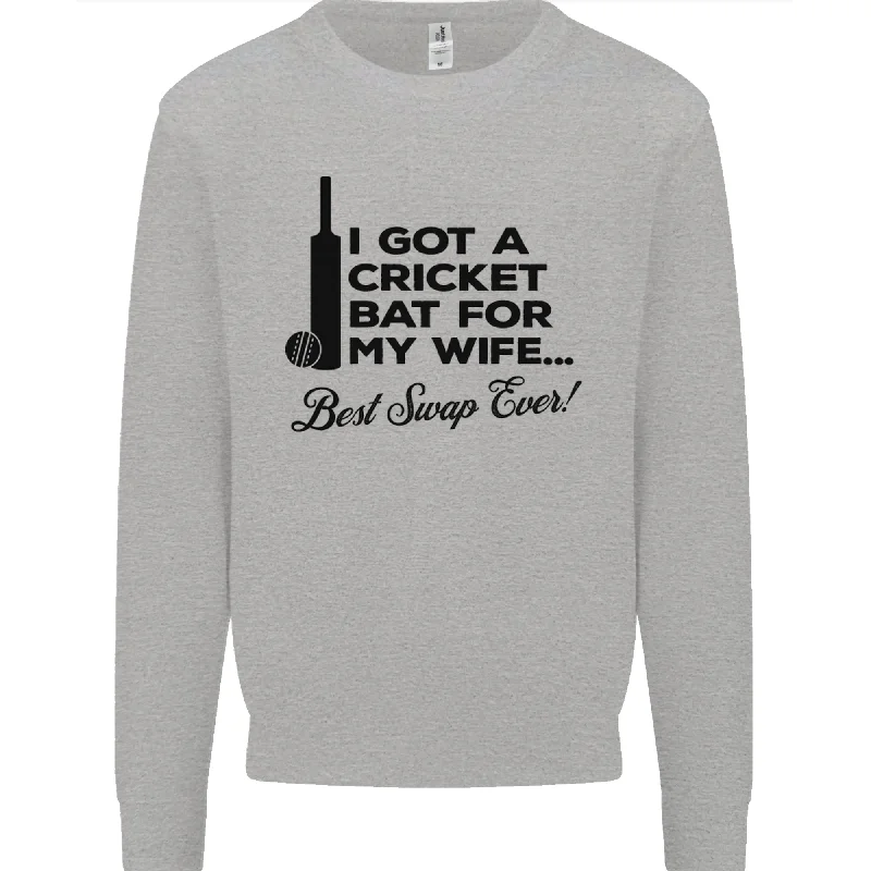 A Cricket Bat for My Wife Best Swap Ever! Mens Sweatshirt Jumper Hoodie with Logo Branding Identity