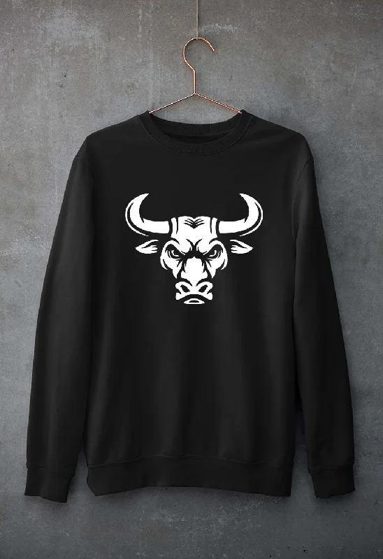 Bull Unisex Sweatshirt for Men/Women Hoodie with Raglan Sleeves Sporty Comfortable