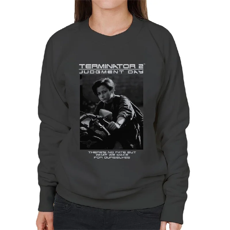 Terminator 2 Judgement Day There's No Fate Women's Sweatshirt Hoodie with Elastic Cuffs Stretchable Comfortable Terminator 2 Judgement Day There's No Fate Women's Sweatshirt Hoodie with Elastic Cuffs Stretchable Comfortable