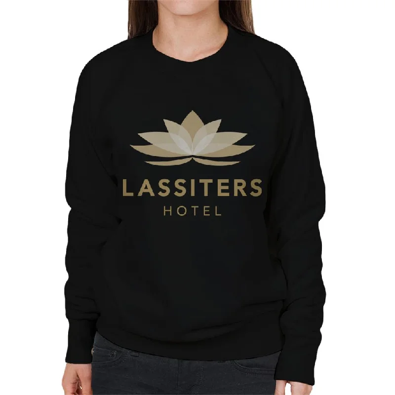 Neighbours Lassiters Hotel Logo Women's Sweatshirt Hoodie with Mock Neck Collared Structured