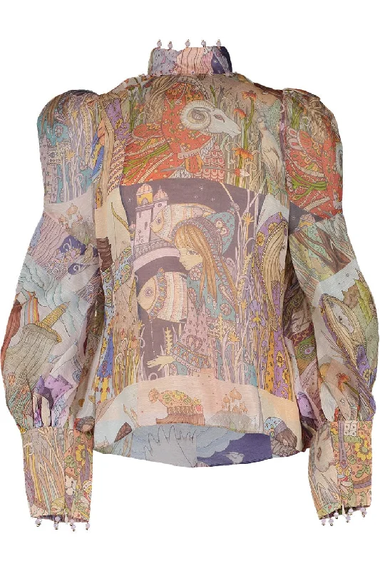 Kaleidoscope Zodiac Blouse Bell Sleeve Blouse