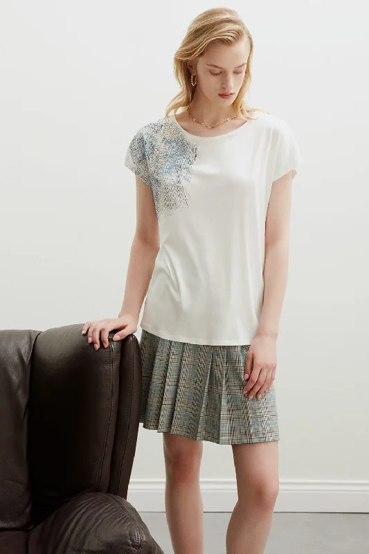 Deysi Embroidered Blouse Delicate Pleat Blouse