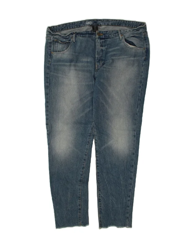 MOSSIMO Womens Slim Jeans US 18 2XL W42 L32  Blue Chic Rolled Cuff Denim Jeans