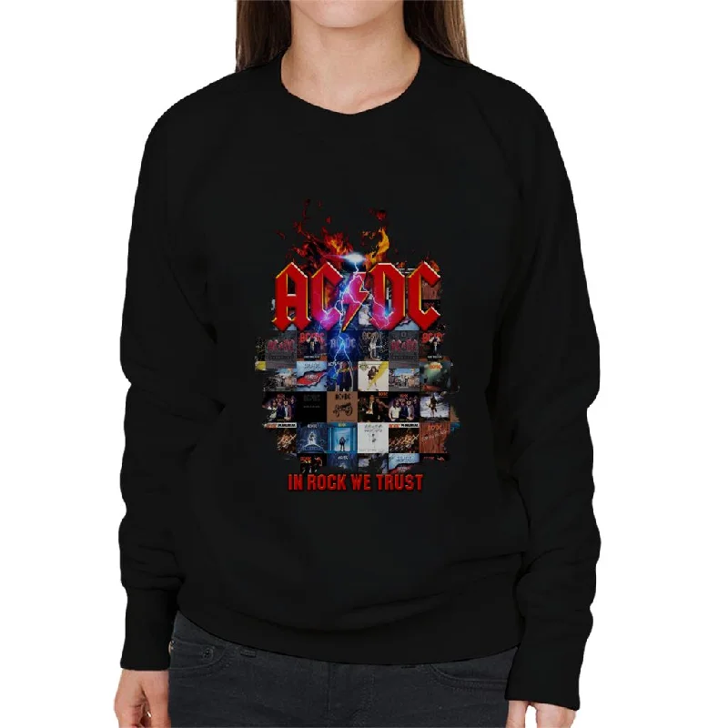 ACDC In Rock We Trust Women's Sweatshirt Hoodie with Print Artistic Unique