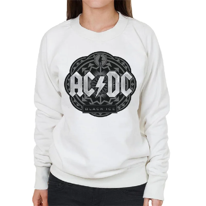 AC/DC Black Ice Women's Sweatshirt Hoodie with Print Artistic Unique