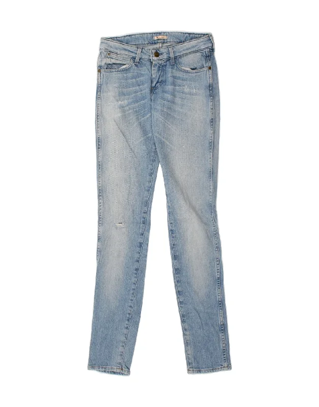 WRANGLER Womens Molly Distressed Skinny Jeans W26 L32  Blue Cotton Elegant Wide-Leg Jeans