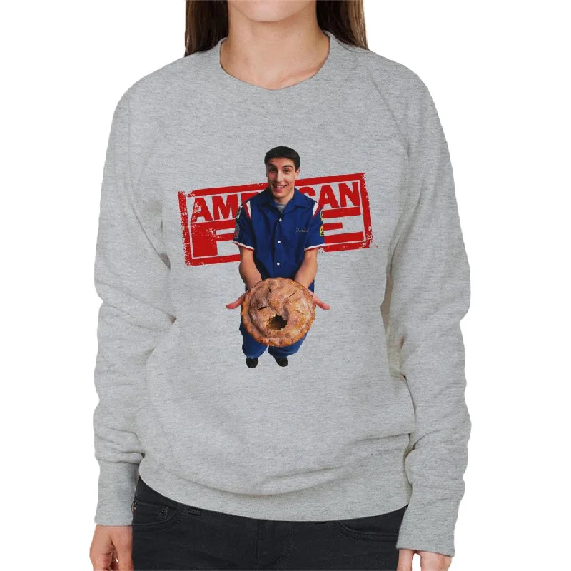 American Pie Jim Holding Eaten Pie Women's Sweatshirt Hoodie with Illustration Artistic Creative American Pie Jim Holding Eaten Pie Women's Sweatshirt Hoodie with Illustration Artistic Creative