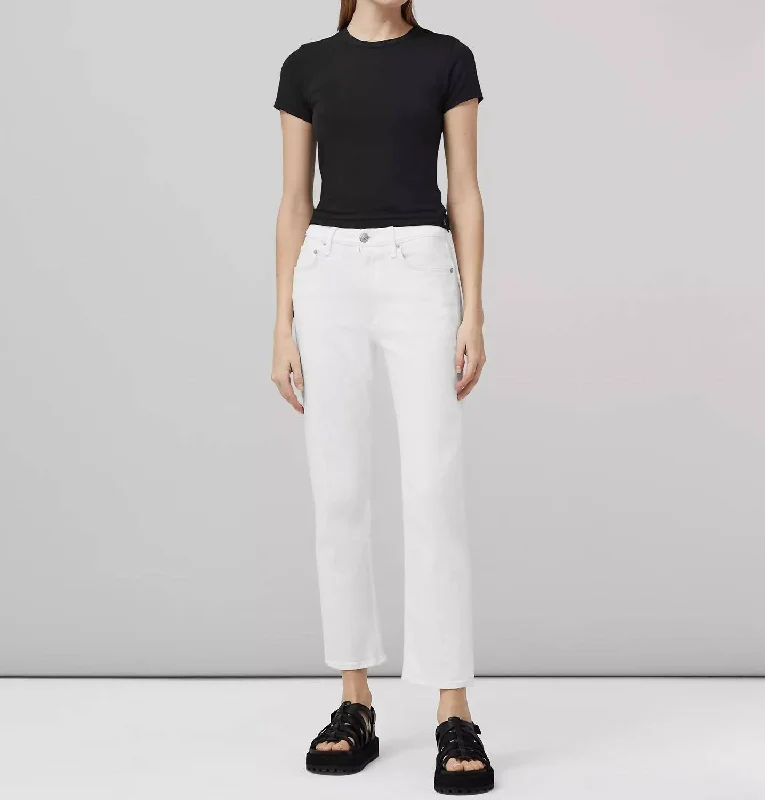 Harlow Straight Jean In Optic White Fashionable Straight Cut Jeans