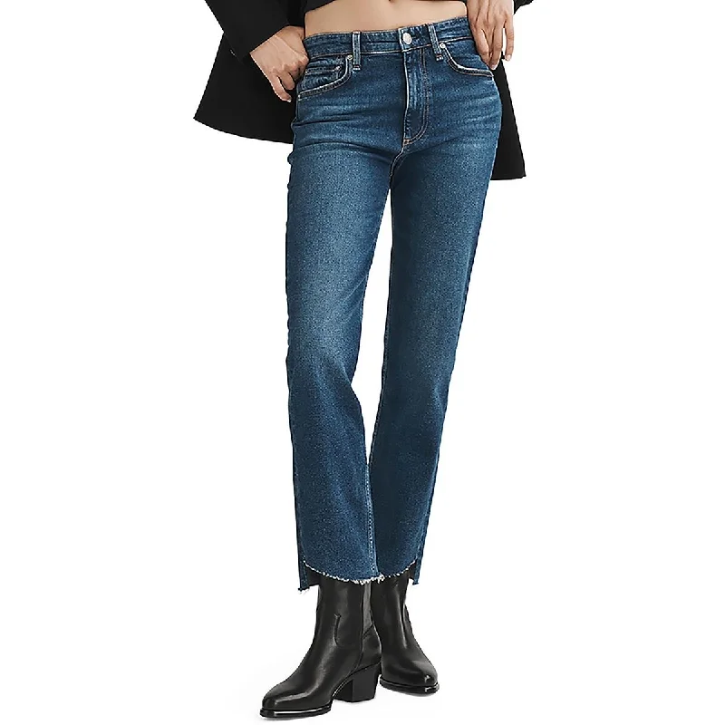 Womens Mid Rise Straight Straight Leg Jeans Chic Vintage-Inspired Denim Jeans