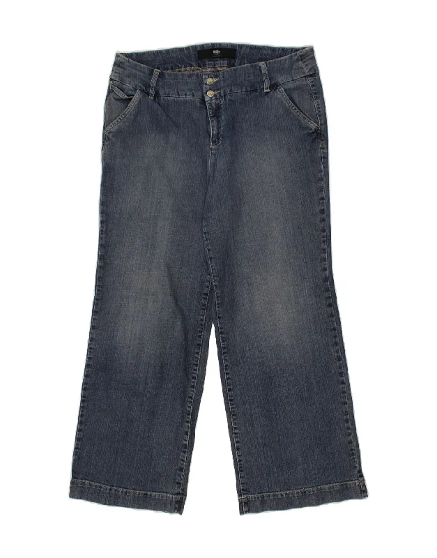 MOSSIMO Womens Plus Size Wide Leg Jeans US 18 XL W38 L31 Blue Cotton Fashionable Distressed Jeans MOSSIMO Womens Plus Size Wide Leg Jeans US 18 XL W38 L31 Blue Cotton Fashionable Distressed Jeans