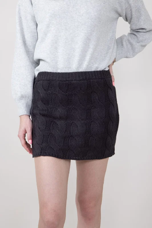 Cable Knit Sweater Mini Skirt for Women in Charcoal | IWS4514-CHARCOAL Fitted Loose Oversized Cable Knit Sweater Mini Skirt for Women in Charcoal | IWS4514-CHARCOAL Fitted Loose Oversized