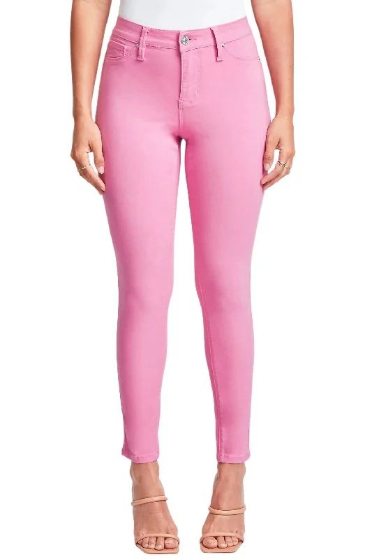 Hyperstretch Skinny Jean In Flamingo Pink Stylish Tapered Fit Jeans