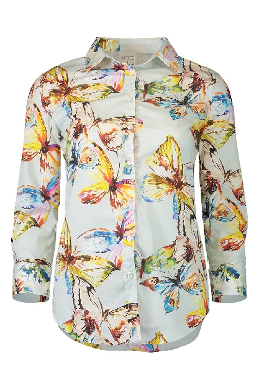 Marnina Butterfly Blouse Lightweight Floral Blouse