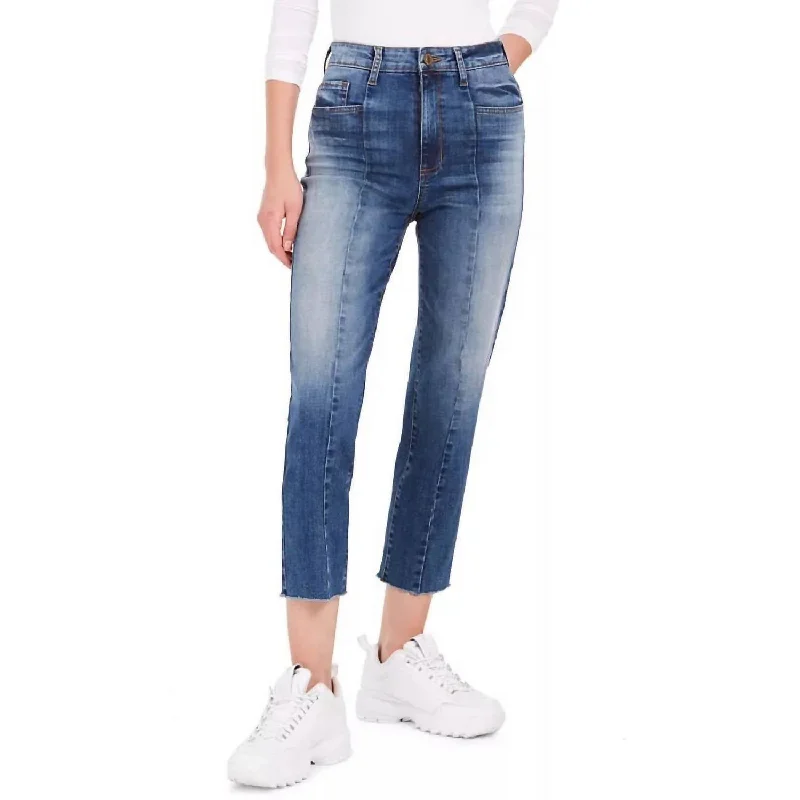 Avery Wide Leg Jean In Rockffield W/ Med Trendy Layered Pocket Jeans