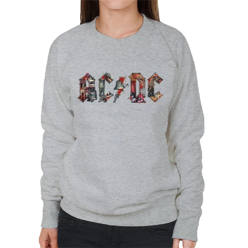 ACDC Live Show Logo Women's Sweatshirt Hoodie with Ribbed Cuffs Snug Fit Comfort