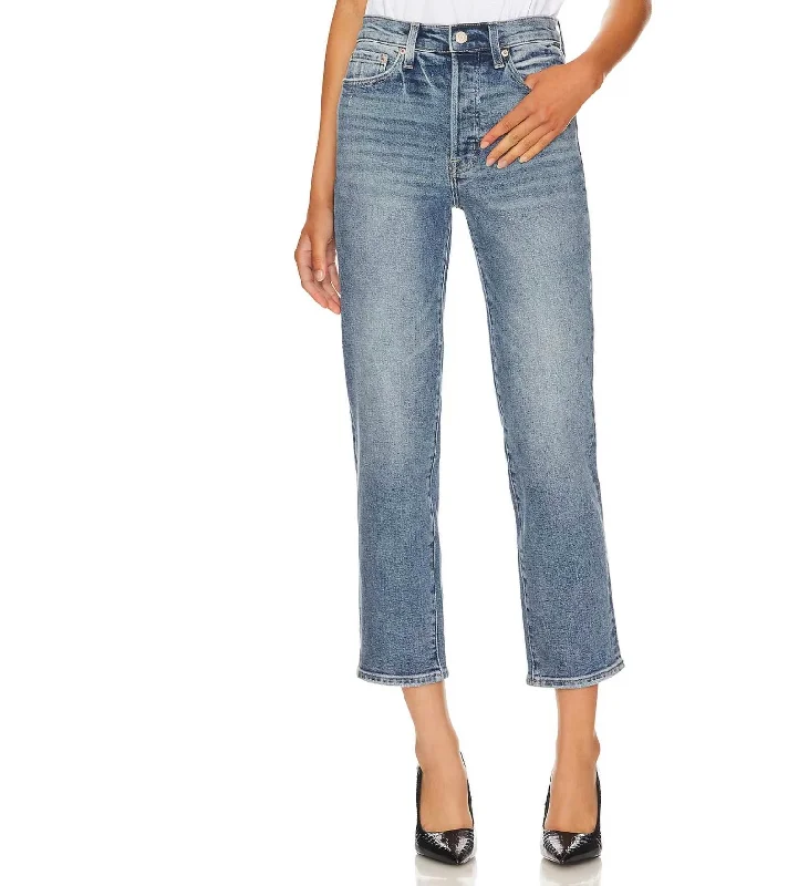 Women's Charlie High Rise Classic Straight Ankle Jeans In Westminster Vintage Fashionable Relaxed Fit Denim Women's Charlie High Rise Classic Straight Ankle Jeans In Westminster Vintage Fashionable Relaxed Fit Denim