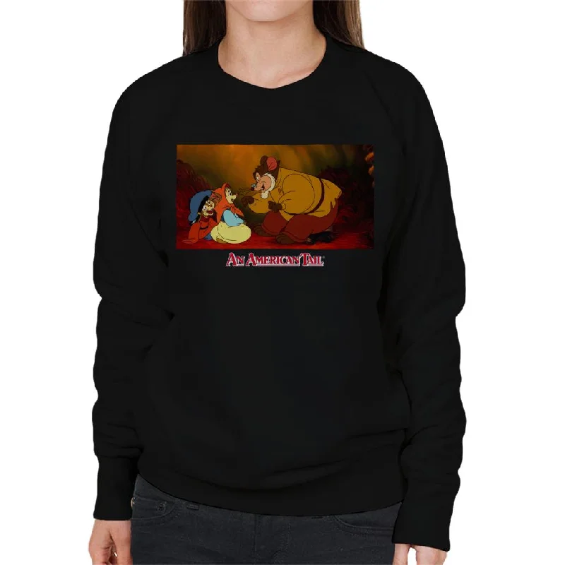 An American Tail Papa Talking To Tanya Women's Sweatshirt Hoodie with Half-Zip Sporty Casual An American Tail Papa Talking To Tanya Women's Sweatshirt Hoodie with Half-Zip Sporty Casual