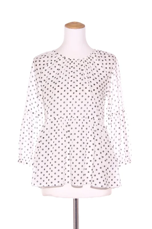 SEED - Polka dot cotton voile blouse! 6-8 Loose Oversized Blouse