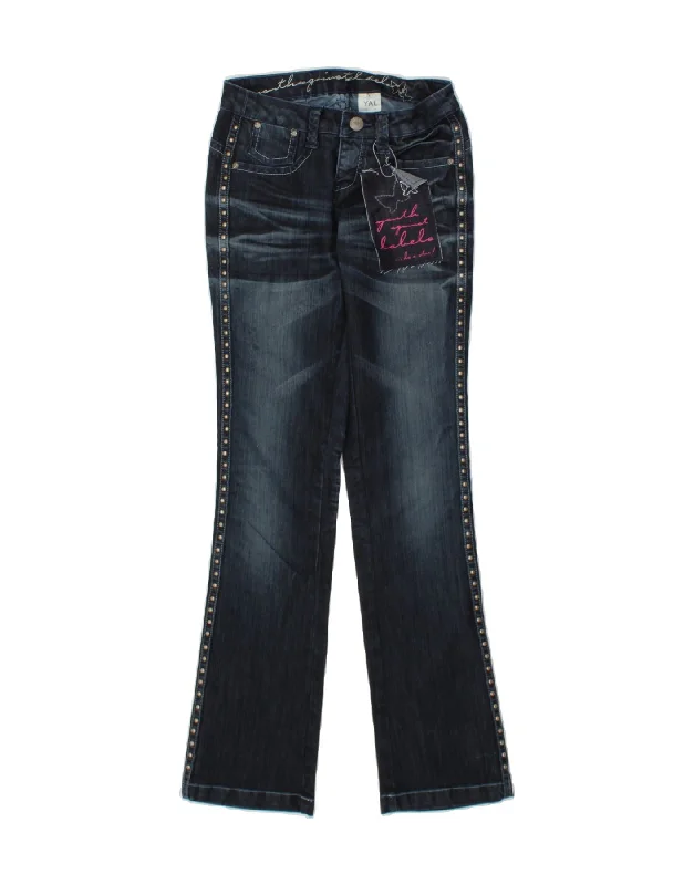 VINTAGE Womens Graphic Bootcut Jeans UK 8 Small W26 L32 Blue Cotton Stylish Acid-Wash Jeans VINTAGE Womens Graphic Bootcut Jeans UK 8 Small W26 L32 Blue Cotton Stylish Acid-Wash Jeans