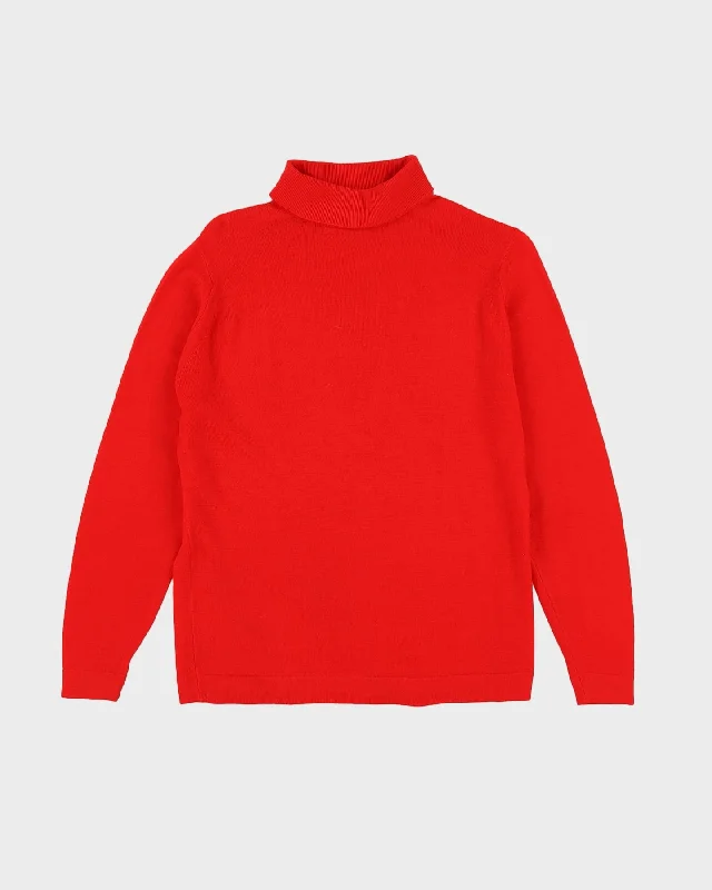Pendleton Red Wool Roll Neck Jumper - S / M Boxy Sweater Fitted Sweater A-Line