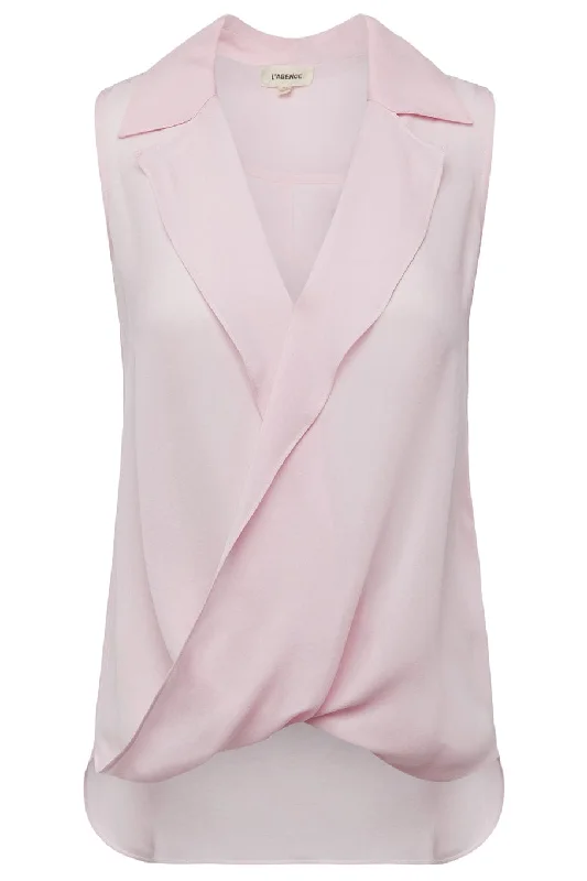 Freja Sleeveless Draped Blouse Airy Cotton Blouse