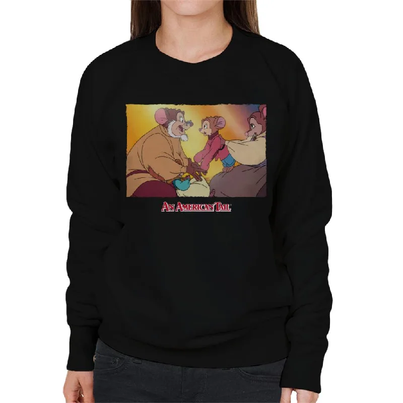 An American Tail Papa And Fievel Embrace Women's Sweatshirt Hoodie with Camouflage Military Edgy An American Tail Papa And Fievel Embrace Women's Sweatshirt Hoodie with Camouflage Military Edgy