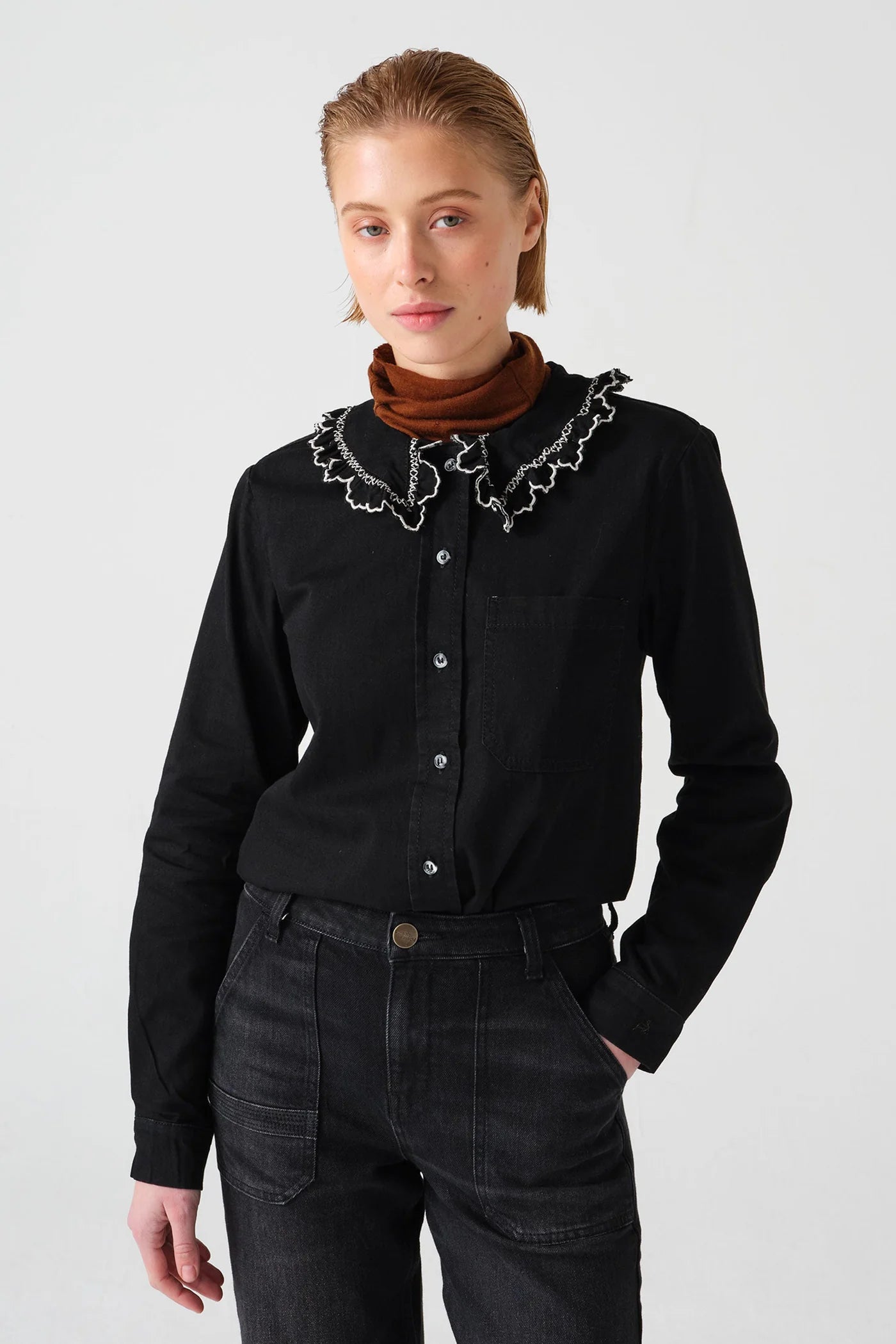Delilah Blouse Sheer Sleeve Blouse