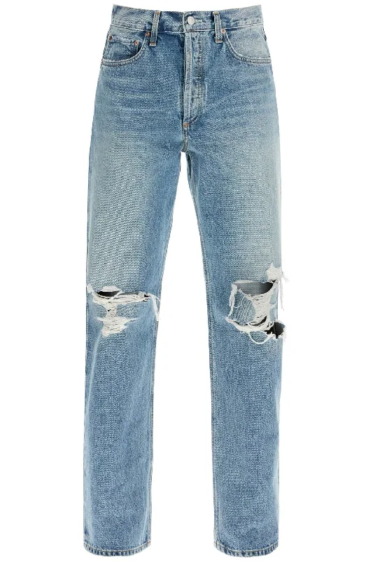 Ae Women's Relaxed Straight Fit Kelly Used Effect Jeans Cozy Relaxed Fit Jeans