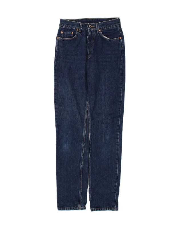 MUSTANG Womens High Waist Jeans W29 L34 Navy Blue Fashionable Relaxed Fit Denim