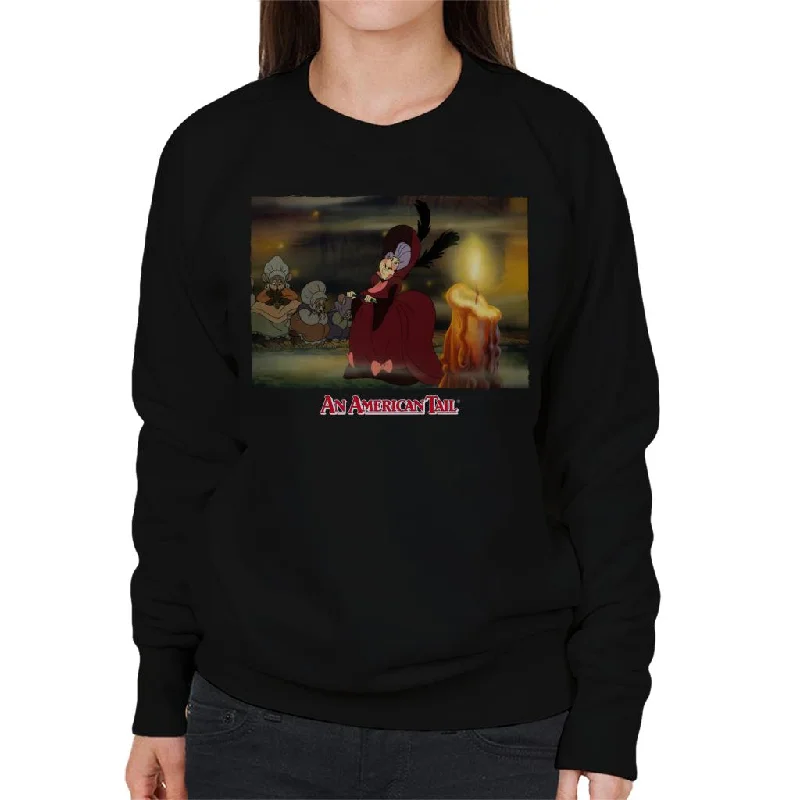An American Tail Gussie Mausheimer Candle Women's Sweatshirt Hoodie with Stripes Bold Sporty An American Tail Gussie Mausheimer Candle Women's Sweatshirt Hoodie with Stripes Bold Sporty